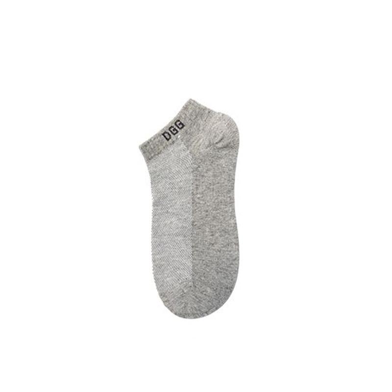 Men's Summer Thin Comfortable Sweat Absorption Leisure Solid Color Mesh Breathable Shallow Mouth Short Cotton Socks
