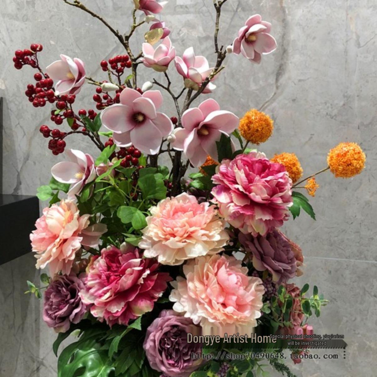 

Artificial Silk Flowers for Living Room, Hotel, or Mall Decor - Vase Not Included, Easy to Ship Ceramic Vase 40CM height