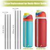 6PCS Metal Straw Replacement Compatible With Owala FreeSip 24oz 32oz & 40oz Water Bottle, Stainless Steel Straws for Owala Accessories With 2 Straw