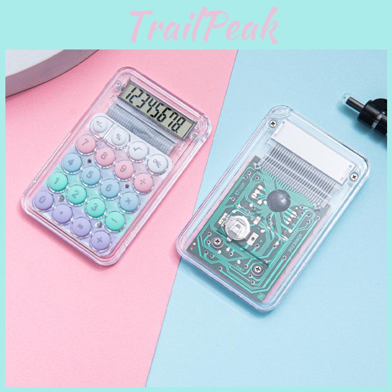 Mini Calculator Macaron Color Small Portable Transparent Student Office Supplies