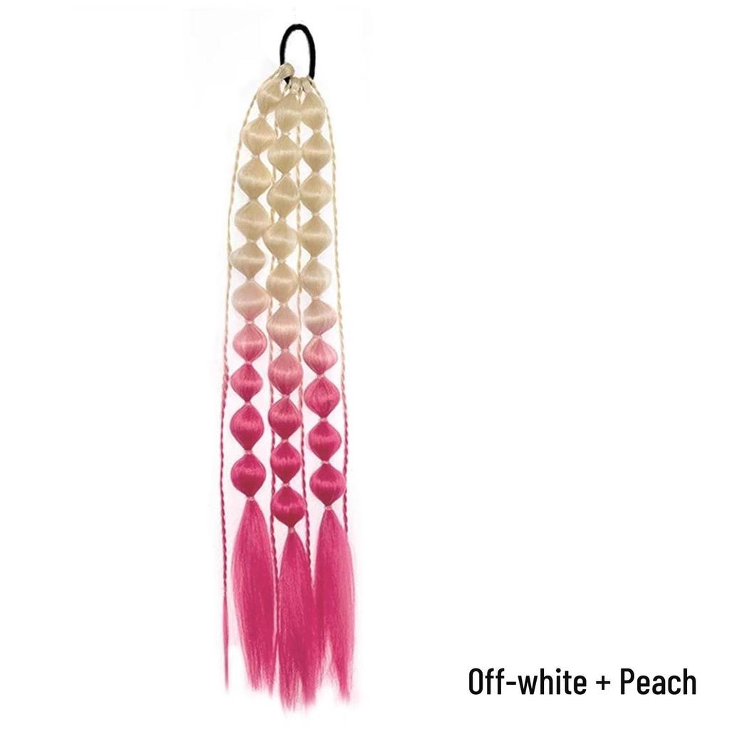 European Style Gradient Lantern Bubble Ponytail: Fashionable Women's Long Hand-woven Braid