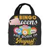 Bingo Queen Print Insulated Lunch Bag for Women Kids Portable Food Boxes Thermal Lunch Box Tote