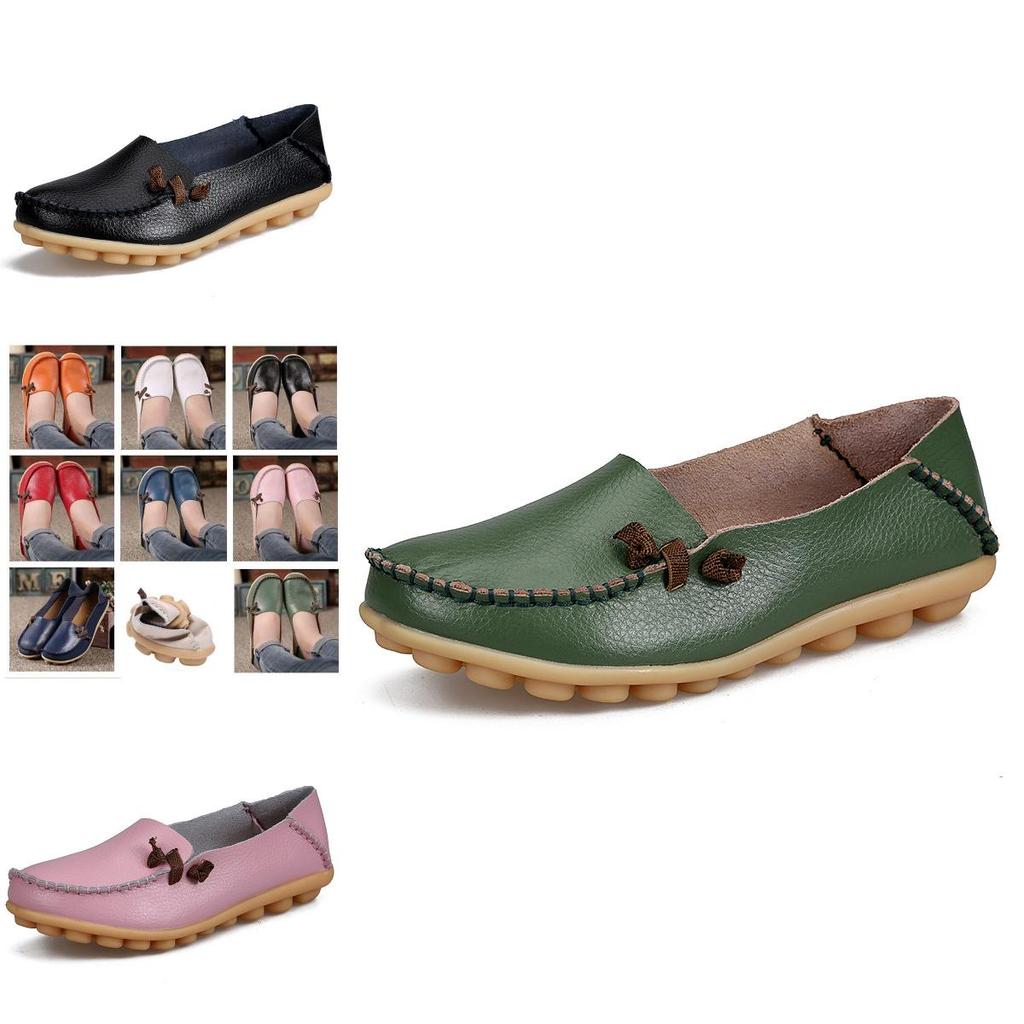 Premium Quality Women's Casual Loafers Driving Peas Moccasin Leather Flats Shoes