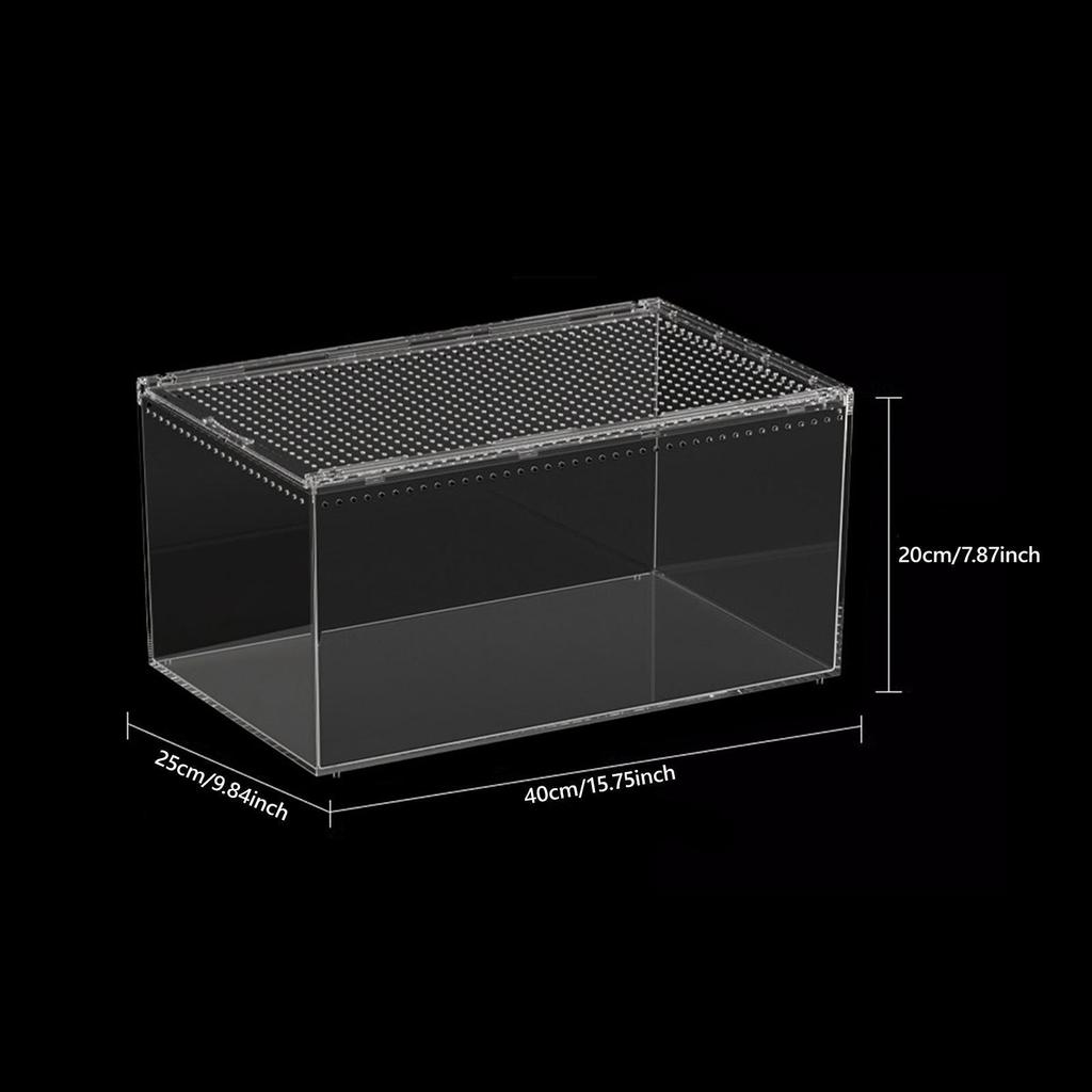Reptile Terrarium Turtle Tank Clear Sturdy Convenient Transparent Reptiles Cage Habitat Breeding Box