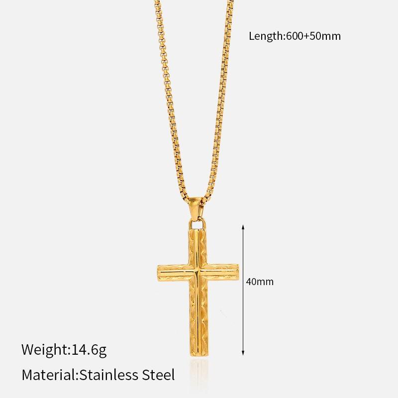 Vintage Minimalist Titanium Steel Cross Necklace Light Luxury Pendant Jewelry for Women Men