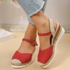 Fashion Women Closed Toe Wedge Sandals Women Summer Buckle Strap Gladiator Shoes Woman Fashion Espadrilles Platform Sandalias 2025
