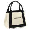 Balenciaga BALENCIAGA Tote Bag 339933 2HH3N Cabas Logo Print Canvas Small Tote Bag Natural/Black/Navy (with Pouch) Women's [Brand] [Used]