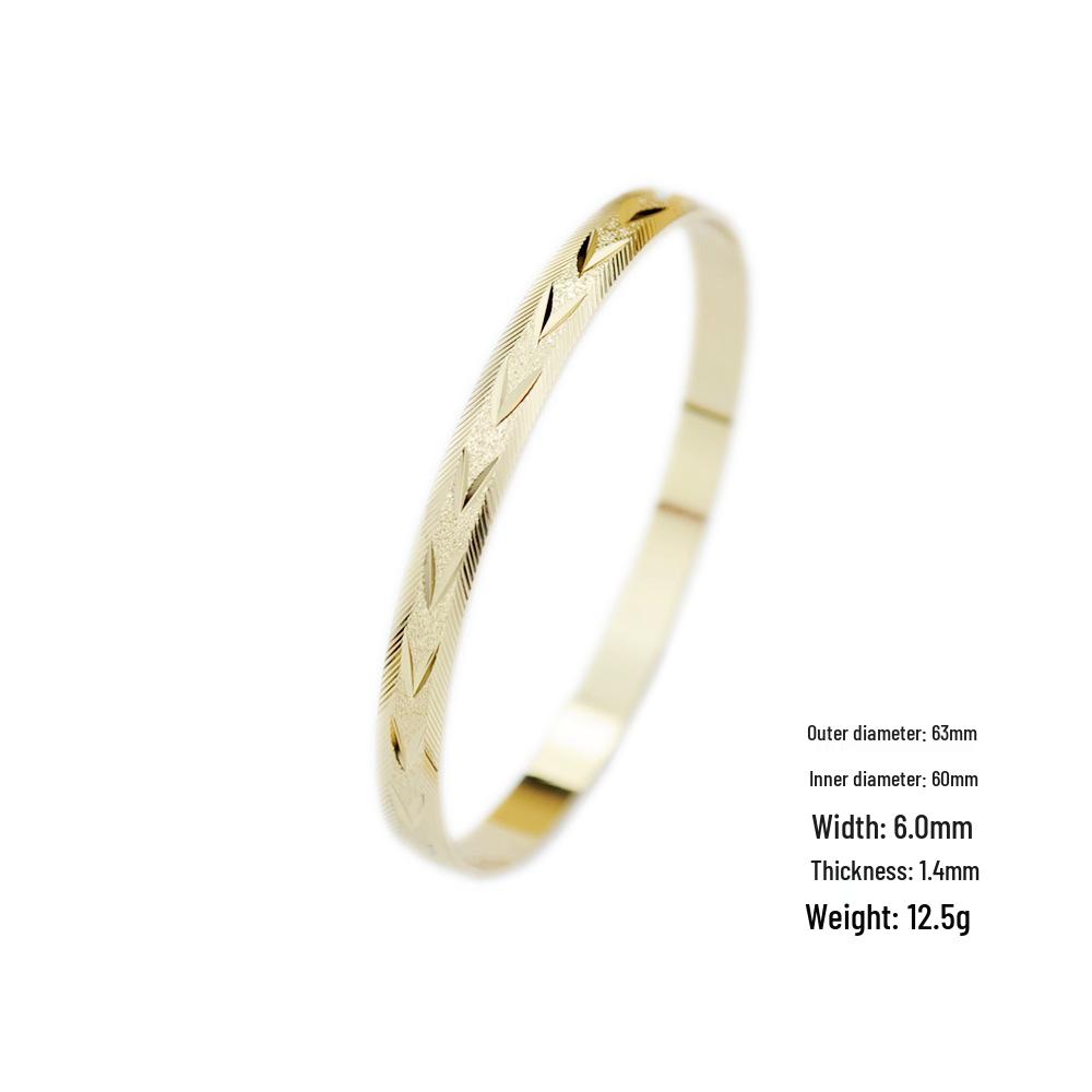 2024 Luxe Brass Plated Engraved Sandblasted Ring Bracelet