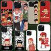 S-SLAM DUNK Cute Case for iPhone 13 12 Mini 11 Pro Max Soft Phone Cover X XS XR 7 SE 8 Plus 6 6S 5 5S Silicone Black Capa