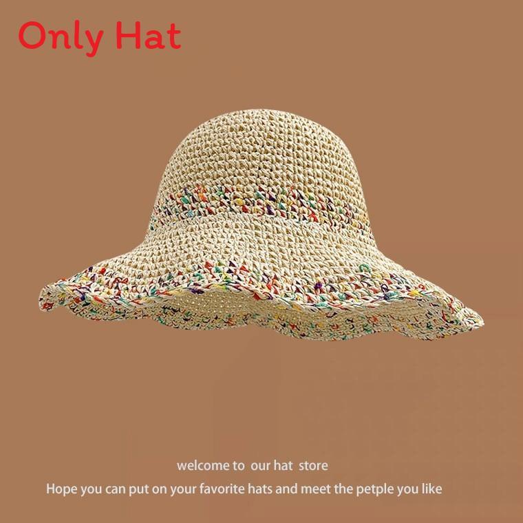 Chapeau de paille d'été à larges bords pour la protection solaire et l'amincissement du visage sans effort