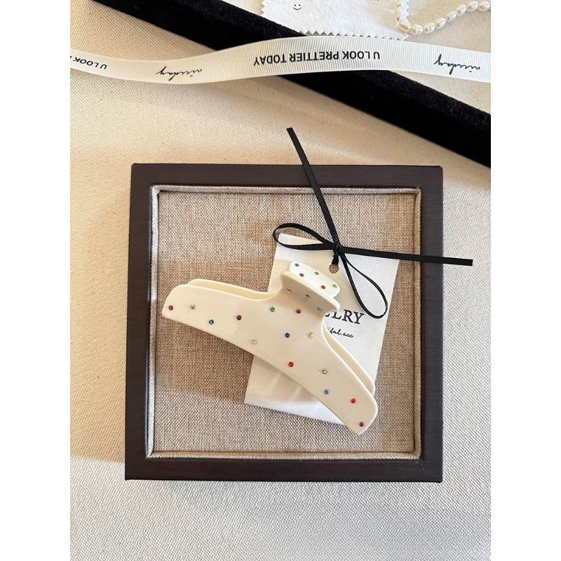 Large Colored Rhinestone Acetate Hair Clip Shark Clip Back of The Head Updo Grappling Clip and Hair Accessory