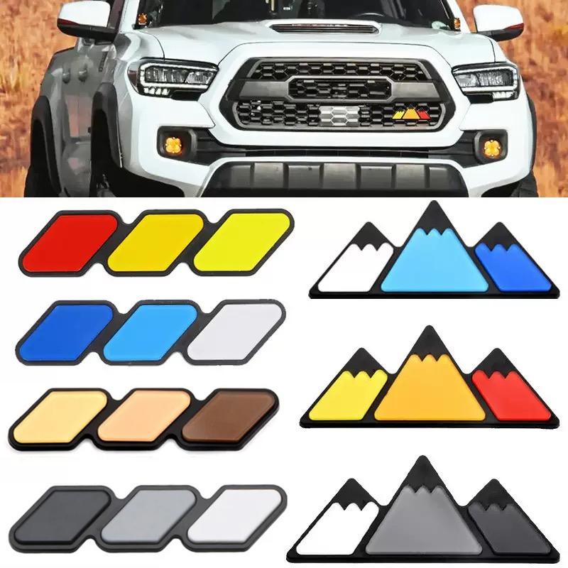 3 Colors Grille Badge Emblem Decals For Toyota Tacoma Tundra 4Runner TRD Rav4 CHR Highlande Strip Air Inlet Auto Car Accessories