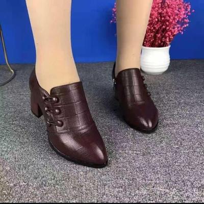 Fashion Pointed Toe Women Pumps Designer Retro Chunky Mid Heels Women Shoes 2024 Autumn New Pumps Trend Walking Fashion Shoes for Women