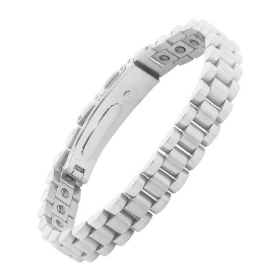 Germanium-Armband, Paar-Armband, Schmuck, Edelstahl-Armband, Antistatik-Armband mit Regler für Männer, Silber [KYOSI] Herren
