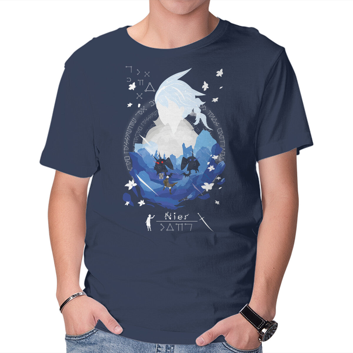 Unisex Crew Neck T-Shirt Brother Nier Graphic Short Sleeve Casual Tee M