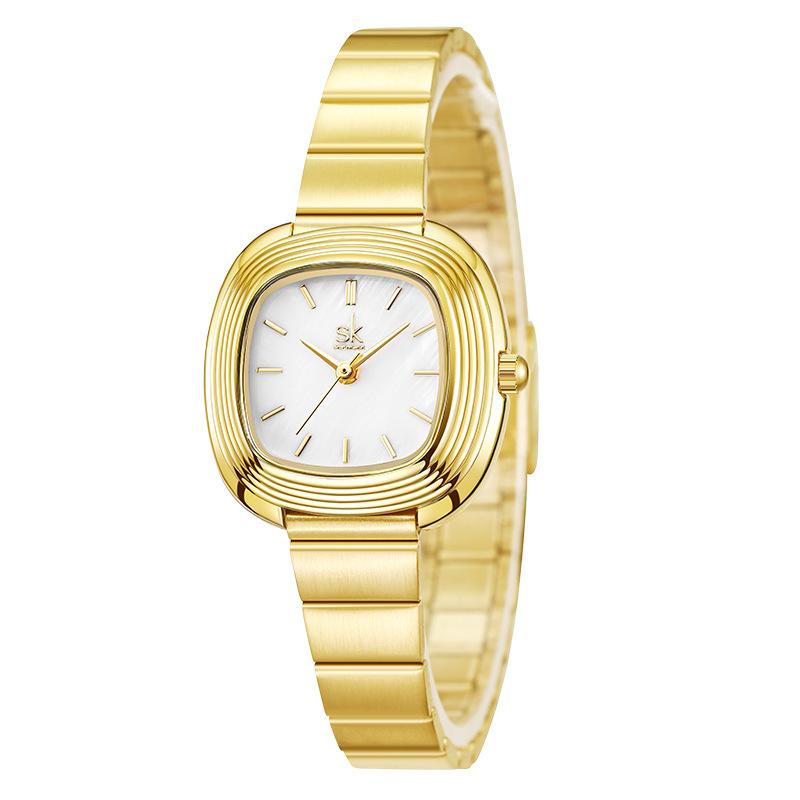

Ladies Watch Light Luxury Niche Square Watch Stainless Steel Strap Quartz Watch Waterproof Watch Girls 0216