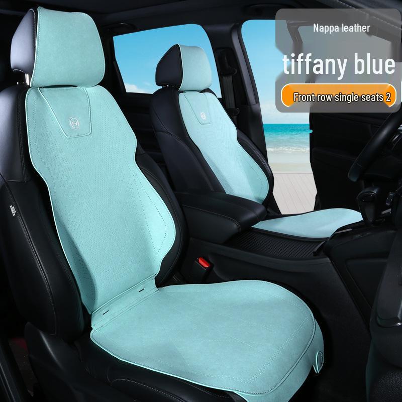 Suede Car Seat Cushion - All-Season, Breathable, Luxury Design with Small Waist Support