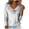 Womens Spring Tops Long Sleeve Cowl Neck Blouse for Summer Shirts for Women Casual Style Womens Summer Shirts