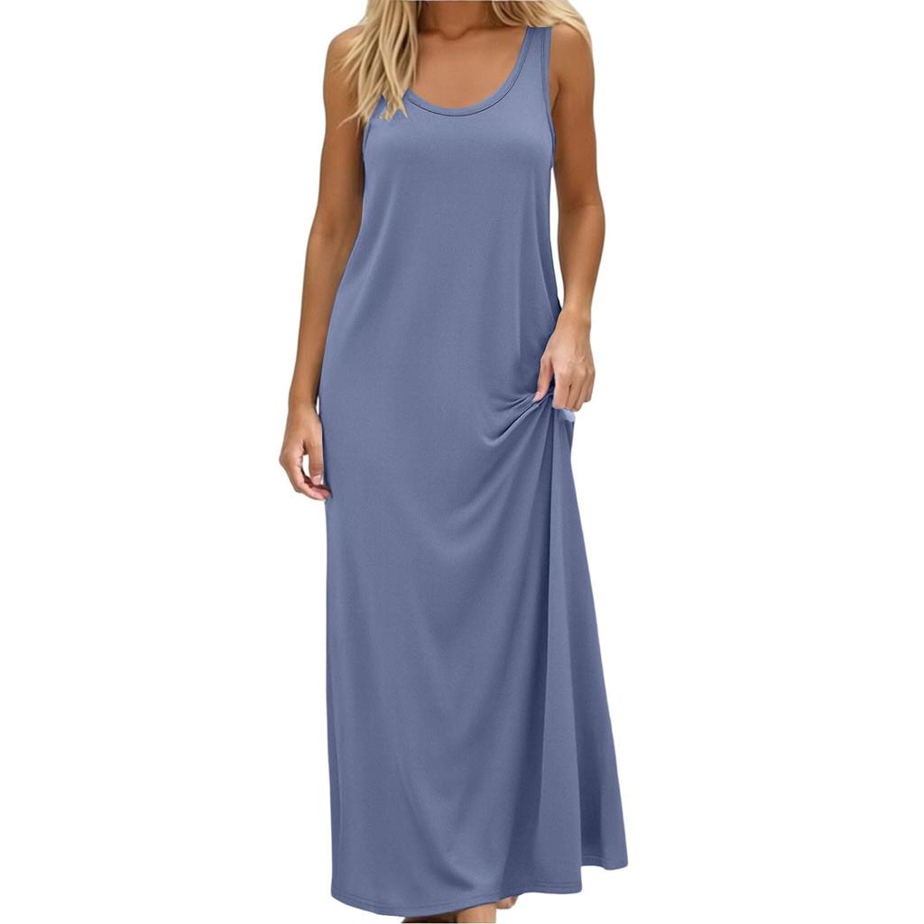 Haut Débardeur sans Manches Col Rond Mode Femme Couleur Décontracté Sous-vêtement Robe d'Intérieur