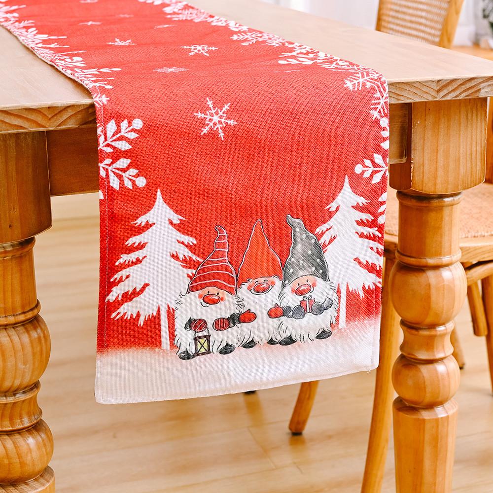 

Christmas Crafted Beautifully Table Flag Combining Cozy Forest Santa And Snowflake Patterns For Decor Home Forest Snow Table A