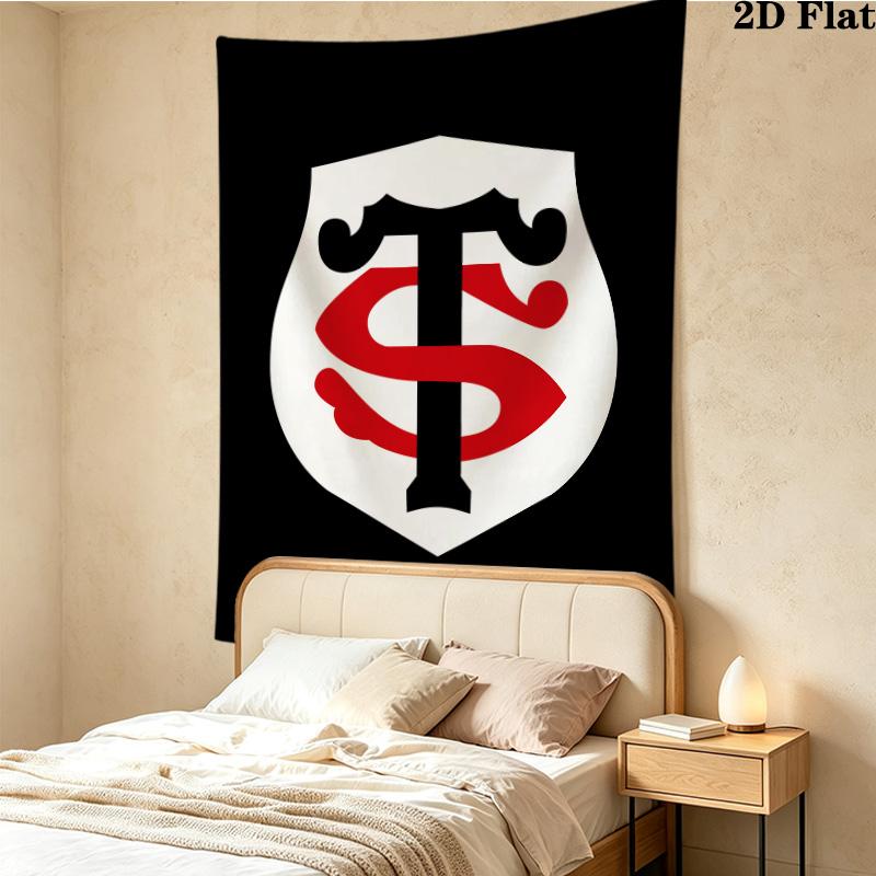 Stade Toulousain Wall Tapestry Aesthetic Wall Hanging Printed Fabric Blanket Decorative Tapestries For Bedroom Living Room Home Decor