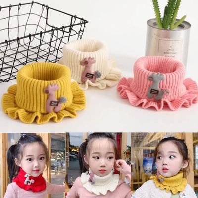 1/2pcs Cartoon Giraffe Baby Scarf Winter Neck Warmer For Kids Children Boys Girls Woolen Knitted Outdoor Warm Crochet Scarves