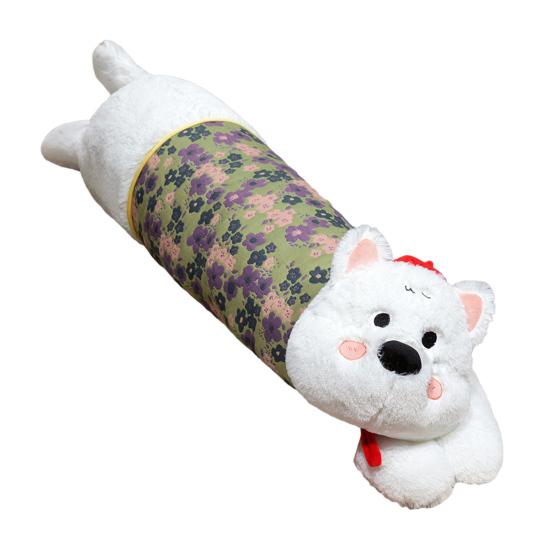 Long Dog Pillow Stuffed Animal Cute Puppy Leg Pillow Fluffy Back Support Cushion Cuddly Plush Toy for Side Sleeping Sitting
