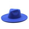 Wool Top Hat Casual Jazz Hat Tide Flat-Brimmed British Hat Ladies Big-Edged Retro Felt Hat