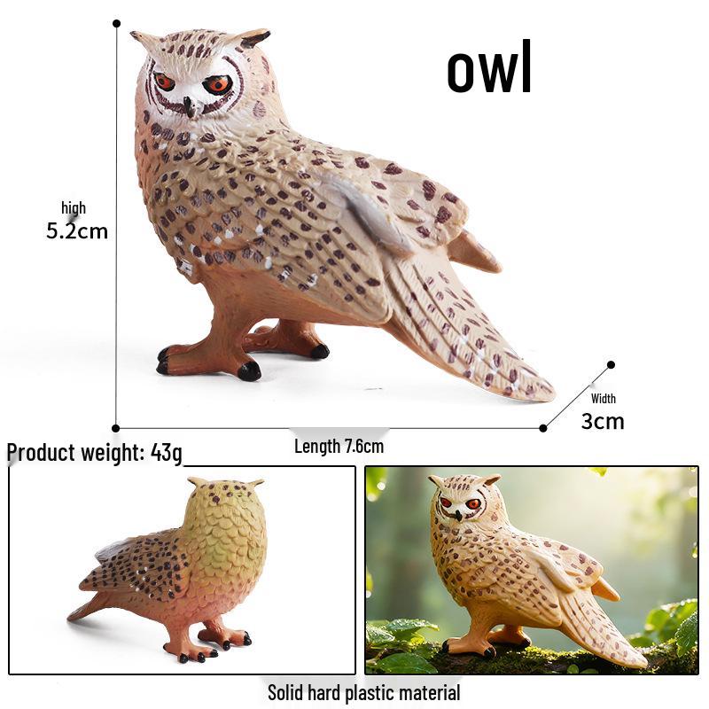 Children's Animal Simulation Toy Set: Eagle, Falcon, Secretary Bird, Owl Figurines