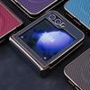 For Samsung Galaxy Z Flip 7 6 5 4 3 Electroplated Carbon Fiber Magnetic Anti-Fingerprint Drop Resistant Folding Phone Case