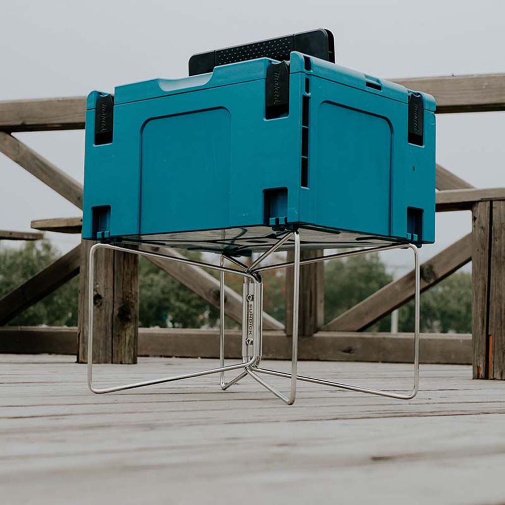 Camping Storage Box Holder Outdoor Camping Box Holder Portable Stainless Steel Hiking Storage Box Folding Rack