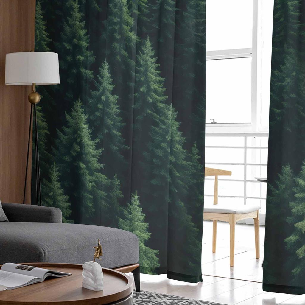 Wallpaper Forest Tree Autumn Sheer Curtains for Living Room Modern Home Decor Tulle Curtain Bedroom Voile Drapes