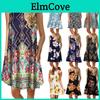 Women's Summer Boho Floral Tank Dress With Comfortable Loose Fit For Casual Beach Outings
