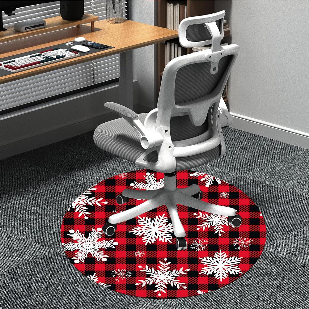 

1pc Plaid Snowflakes Chair Carpet for Office Non-Slip, Rug for Office, Room, Good Gift for Family or Friends, yy251226180 80cm by 80cm