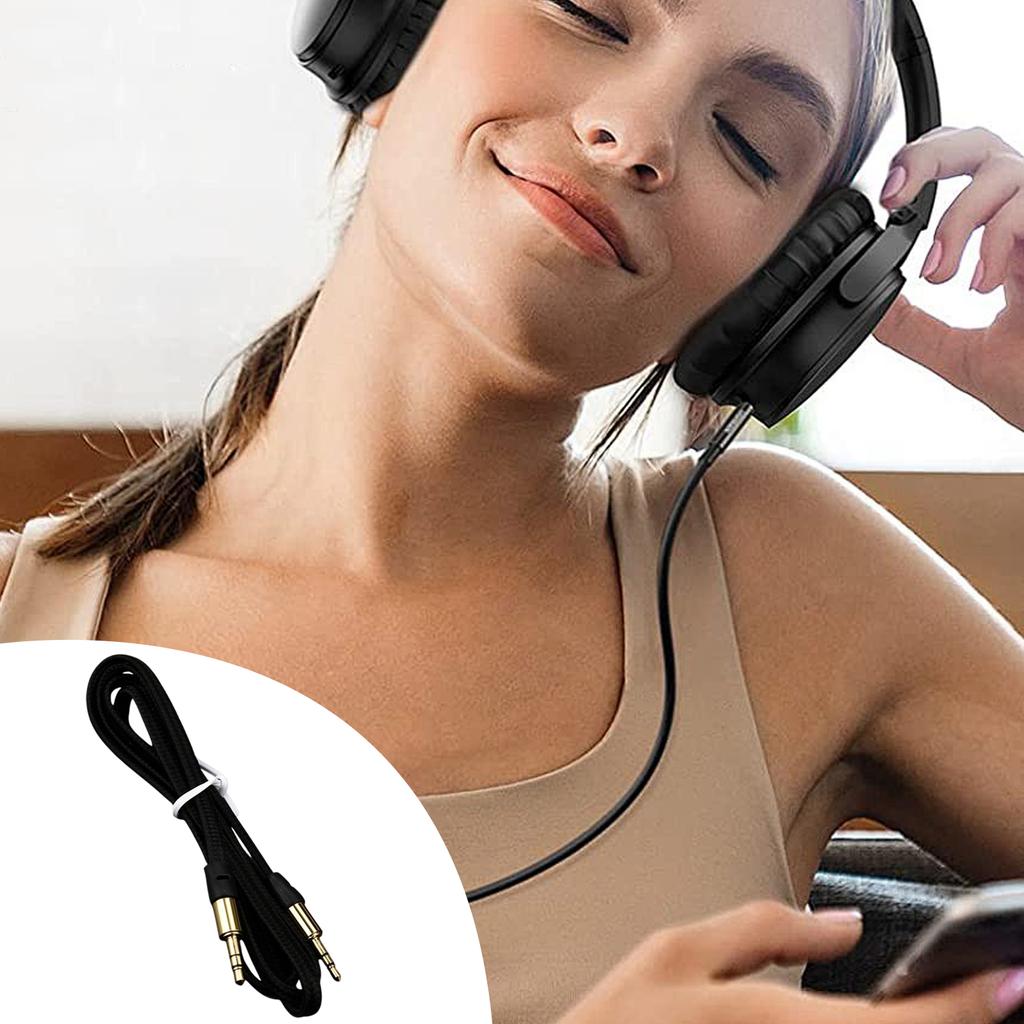 Cablu de prelungire cablu audio stereo de tip masculin la masculin de 3,5 mm, 1 m, 3,5 mm, cablu auxiliar pentru microfon, pentru telefoane inteligente și tablete, negru