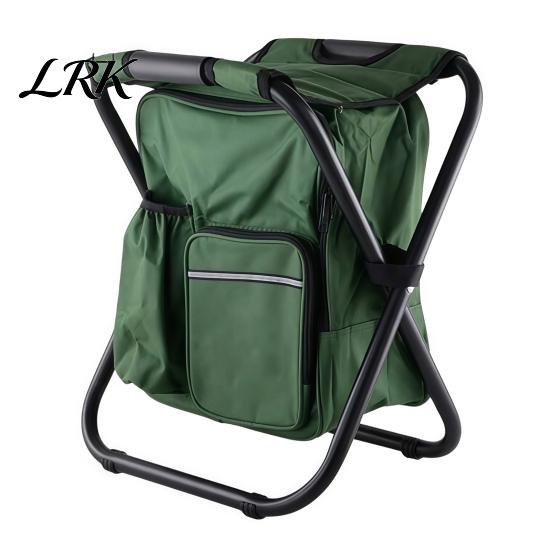 Portable Folding Stool with Cooler Backpack, Heavy Duty Collapsible Camping Seat Stool, Lightweight for Fishing, Hunting, Camping, Travel Insulated