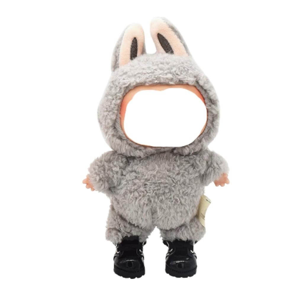 AXLUCE Lovebu Shoes and Clothes, Leather Shoes, Plush Toy, 17cm (Black)