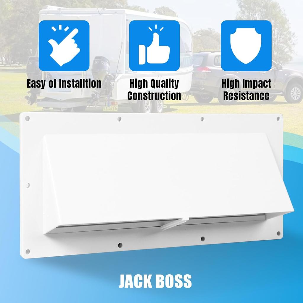 RV Vent Cover - Camper Exhaust Vent with Locking Damper White