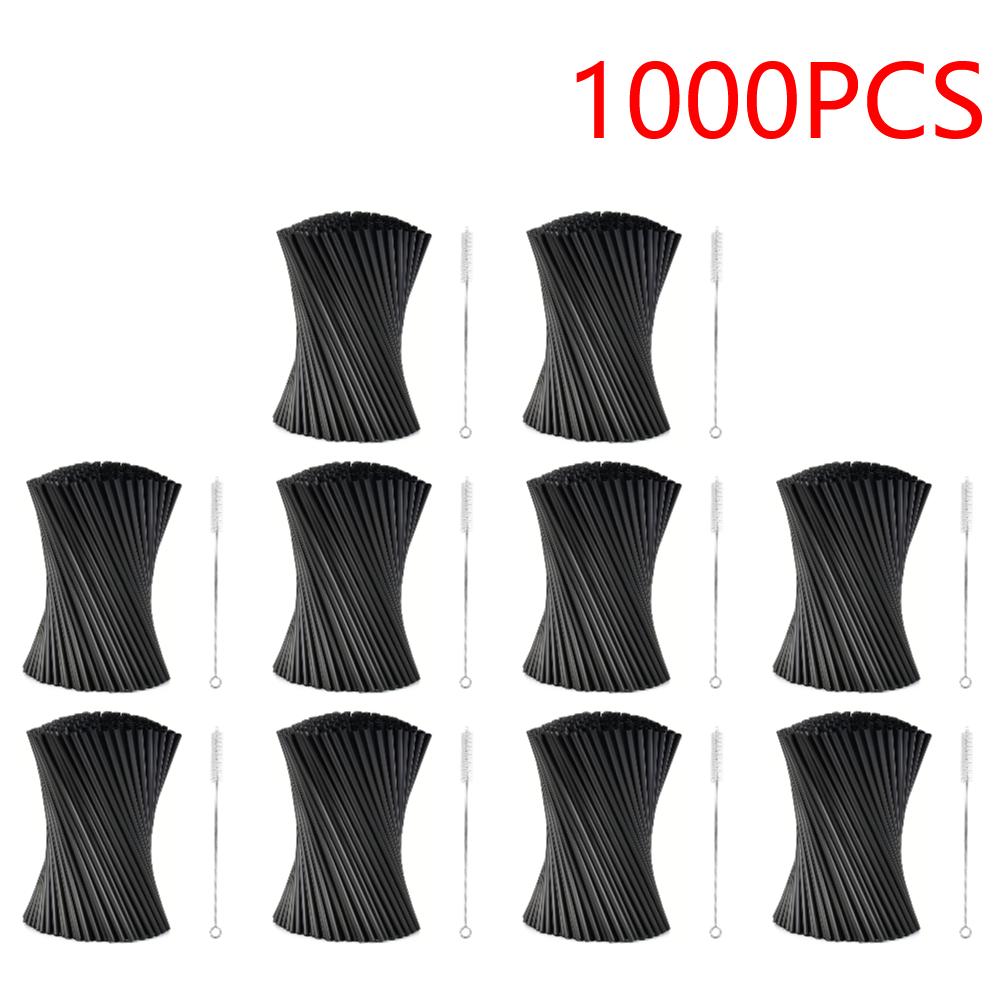 Cocktail-Strohhalm mit Strohbürste Getränke Trinkhalm Flexibler Plastikstrohhalm Hochzeitsfeier Zubehör
