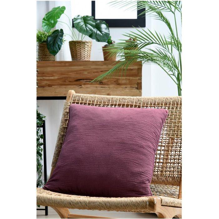 Coussin en gaze de coton 45 x 45 cm Pop colors pourpre