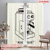 2pcs 2D Flat Printing Curtains Cafe Mon Amour Espresso Fabric Without Electricity Festive Wall Decor Use for Home Decor