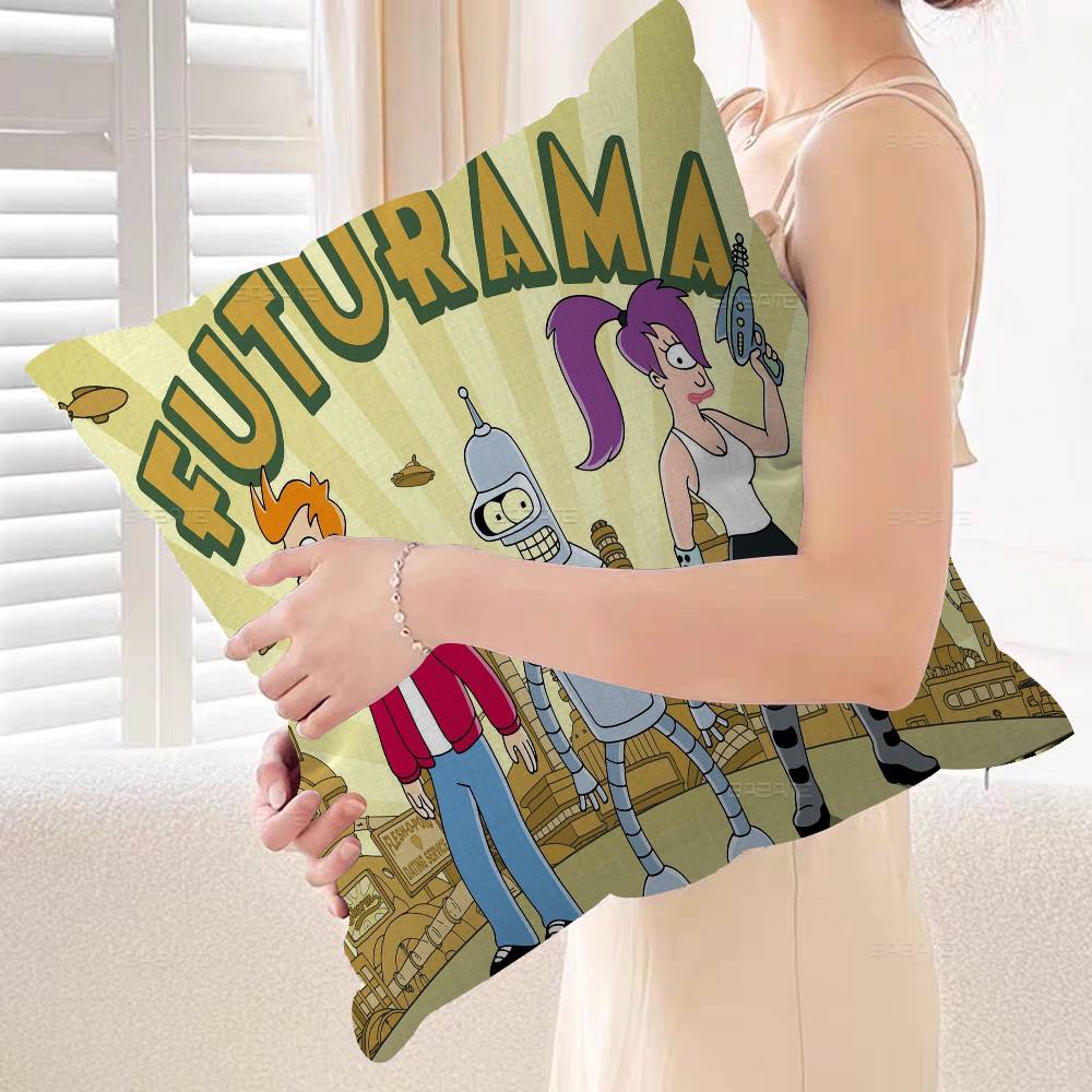 F-FuturamaS Decorative Room Aesthetics Pillow Case Home Decor Bedroom Sofa Bed Couch Pillow Cover 45x45