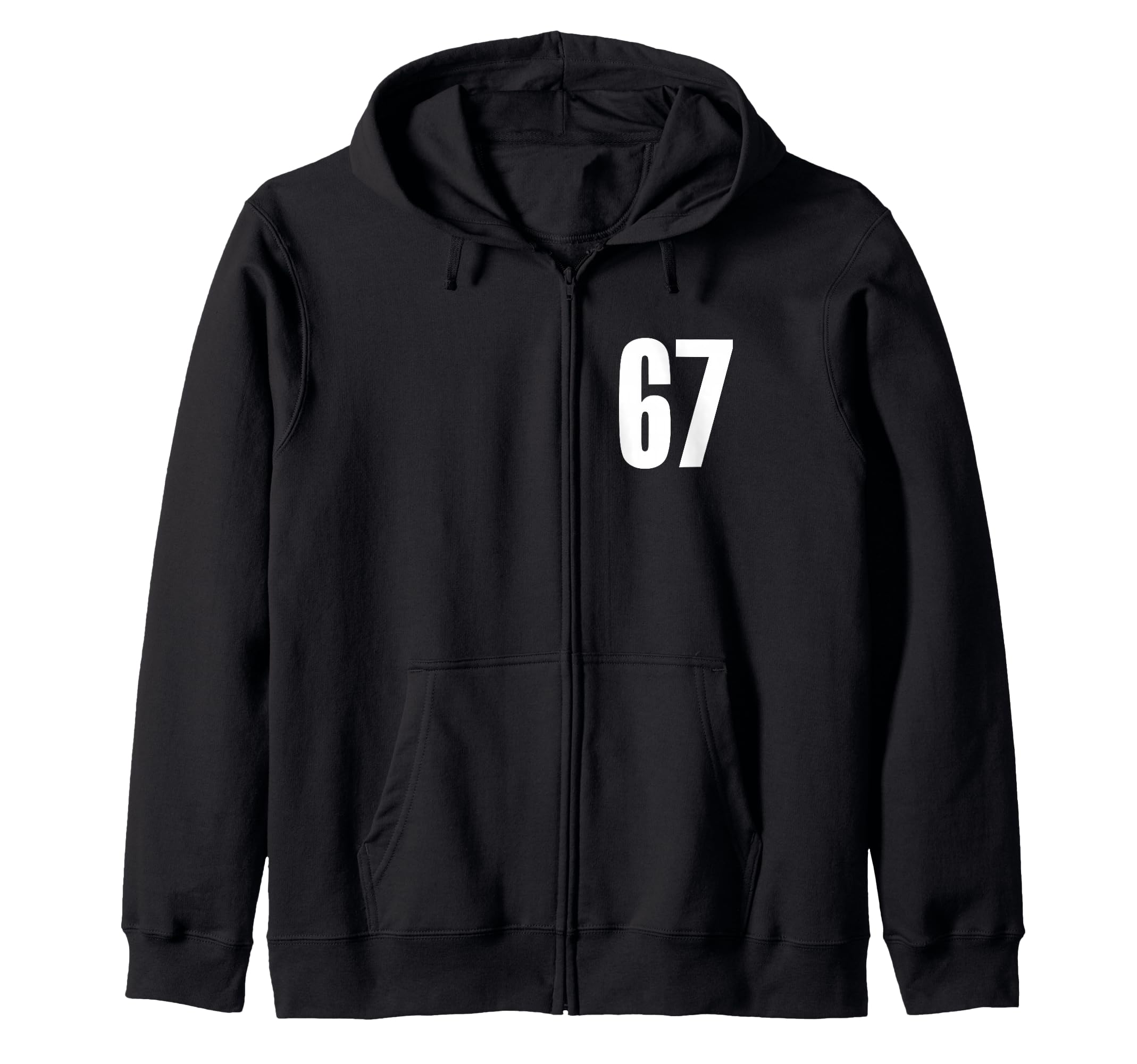 

Number Sixty Seven #67 Sports Team Uniform Birthday 67 Zip Hoodie