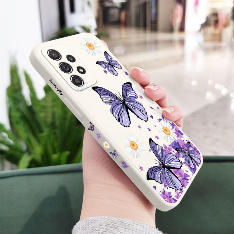 Purple Butterflies Case For Samsung A56 A54 A36 A34 A26 A24 A17 A16 A14 A73 A53 A33 A13 A72 A52 A32 A15 A25 A35 A22 A07 A06