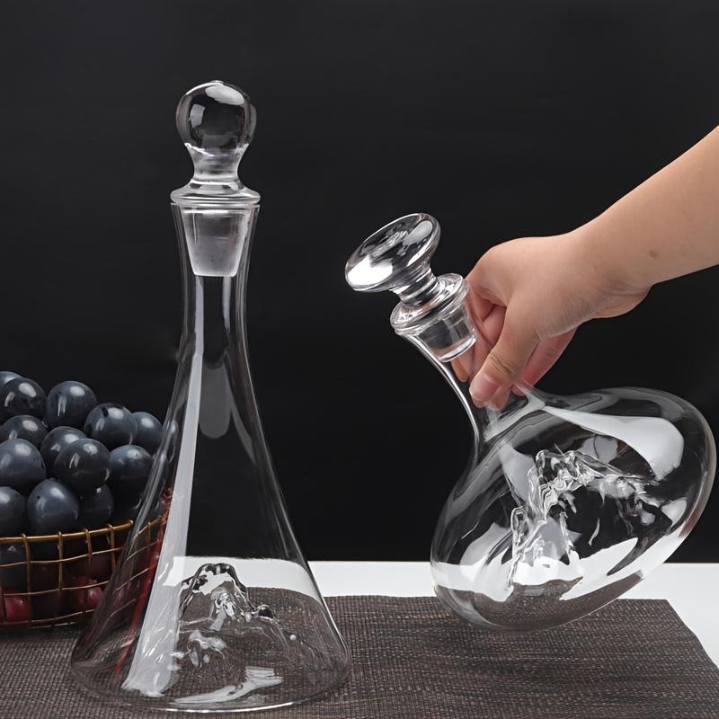 Handcrafted Wine Decanter Featuring an Ice Mountain Motif, Perfect for Aerating Red Wine Without The Need for Electricity