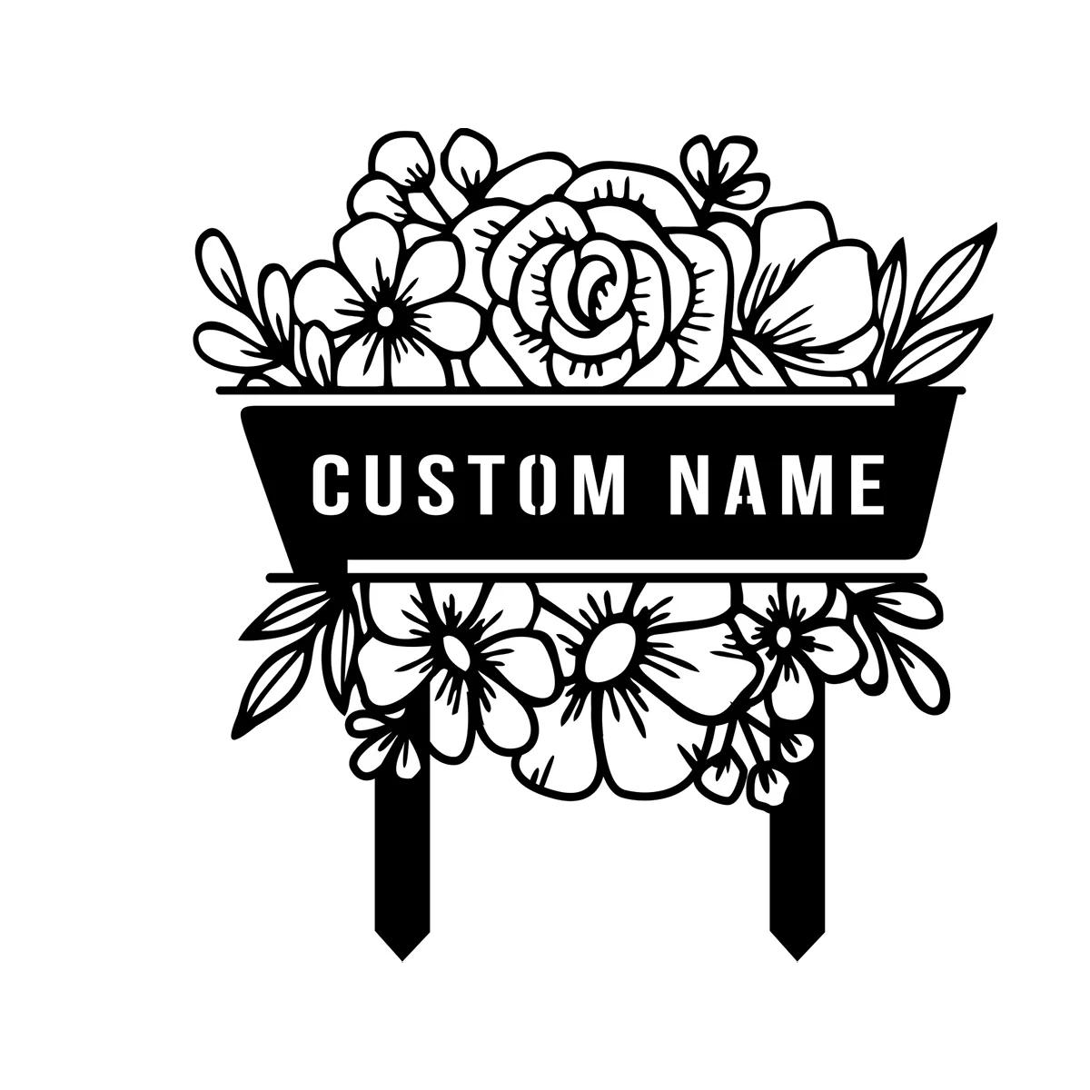

Wild Flower Metal Garden Stake, Yard Decor Sign, Outdoor Plant Marker, Floral Gift for Garden чорний