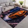 Anime Oranges Sportauto Kirschblüten-Drift-Druckbereich Teppich Rennsport Rutschfester Rechteckiger Bodenmatten-Spielzimmer Wohnzimmer Schlafzimmer Heimdekoration Teppich