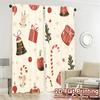 2pcs,Curtains Christmas Baubles Candy Canes Gifts (4) Chic Curtains Machine Washable Fabric Curtains Decorations For Home Use