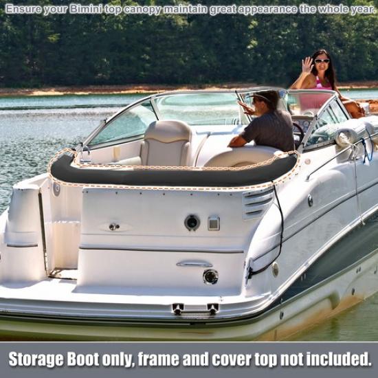 Boat Bimini Top Storage Boot 73"-78"W 600D Marine Grade Polyester Sock