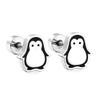Cute Girls's Tiny Earrings Acrylic Childlike Animals Piercing Small Butterfly Stainless Steel Penguin Studs